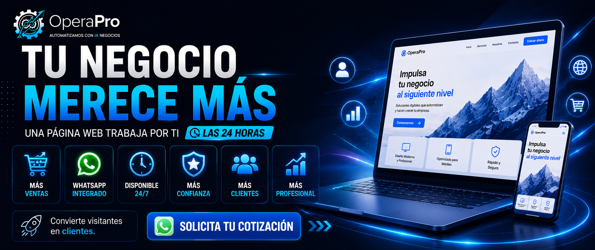 Tu negocio merece más: una página web profesional que trabaja por ti las 24 horas.